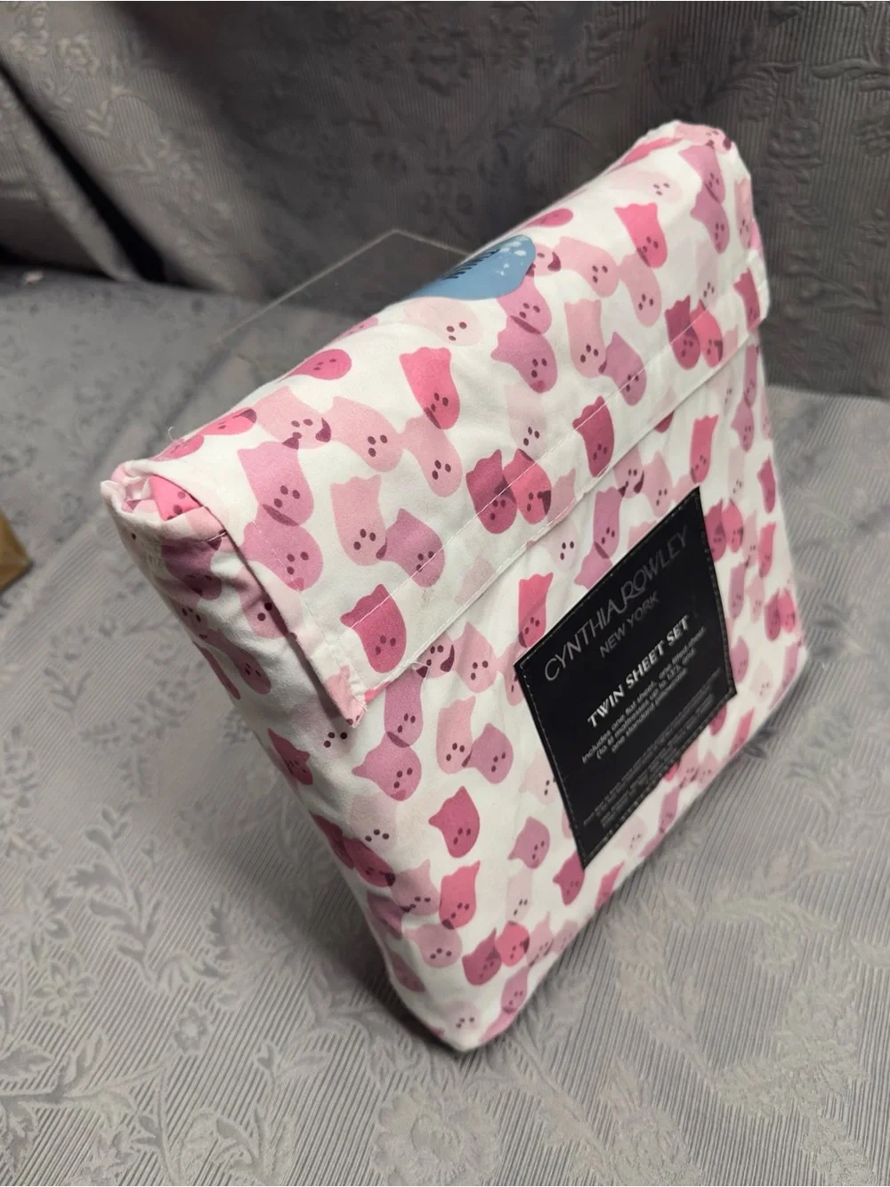 Cynthia Rowley Pink Ghost Halloween TWIN 4 pc Ghosts Sheet Set